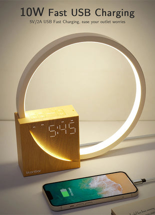 Bedside Lamp Touch Table Lamp With Natural Sounds, Desk Lamp With Alarm Clock, Touch Control 3 Levels Brightness Home Decor