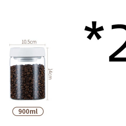 Glass Storage Jar for Coffee and Nuts Vacuum Sealed