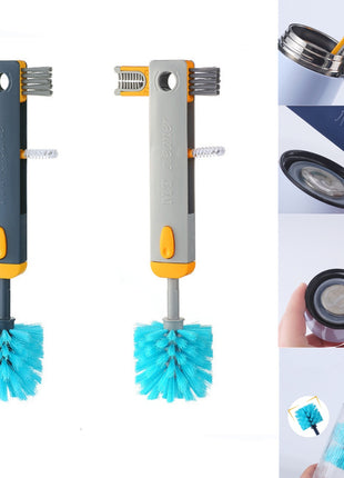 4 In 1 Bottle Gap Cleaner Brush Multifunctional Cup Cleaning Brushes Water Bottles Clean Tool Mini Silicone U-shaped Brush Kitchen Gadgets