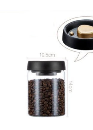 Vacuum Sealed Jug Set Black Coffee Beans Glass Airtight Canister Kitchen Food Grains Candy Keep Good Storage Jar Set Kitchen Gadgets