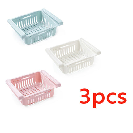 Refrigerator Storage Basket Stretchable Multifunction Kitchen Refrigerat