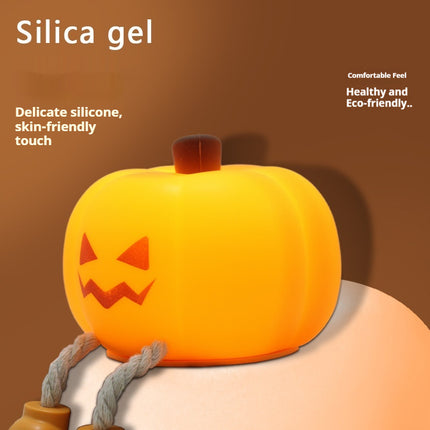 Cute Pumpkin Silicone Night Light – Touch Dimmable