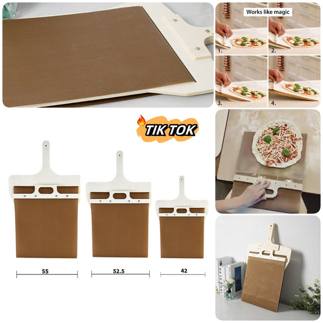 Adjustable Sliding Pizza Peel with Wooden Handle