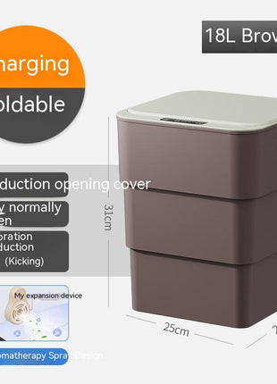 Smart Trash Can With Lid For Bedroom And Living Room Kitchen Storage Box Trash Can Induction Small Car Box Automatic Smart Dustbin Smart Trash Bin