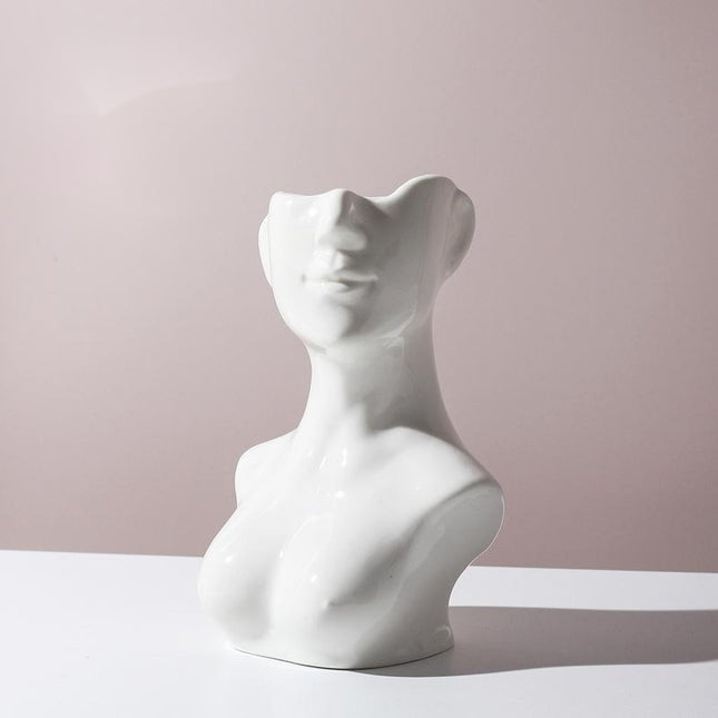 Human Body Shape Ceramic Vase — Effortless Cleaning