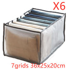 6pcs Grey / 7grids 36x25x20cm