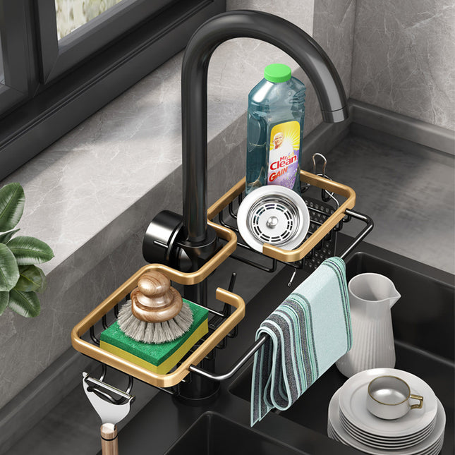 Over-Sink Kitchen Faucet Storage and Drain Basket