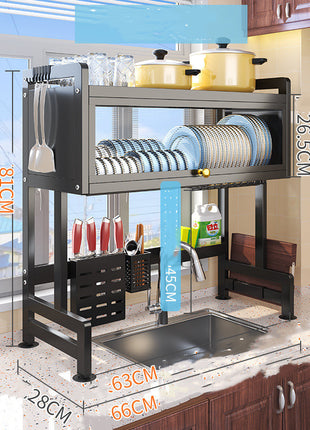 Kitchen Sink Storage Rack – Modern Metal Dish Drying Organizer