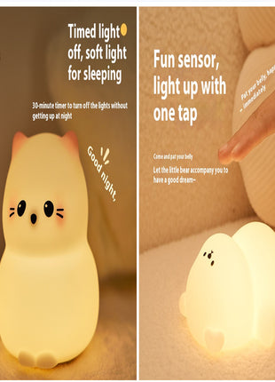 USB Rechargeable LED Colorful Timing Atmosphere Silicone Light
