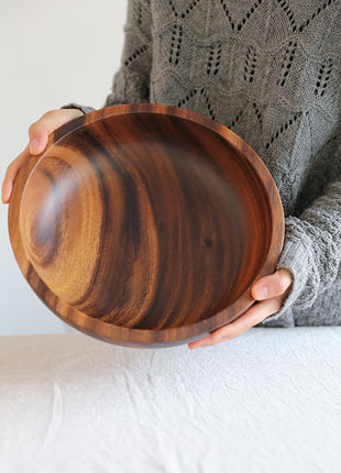 Kitchen Natural Wooden Bowl Household Fruit Bowl Salad Bowl For Home Restaurant Food Container Wooden Utensils Note The Size Hot
