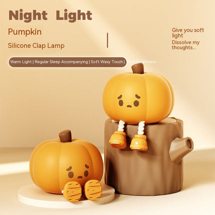Cute Pumpkin Silicone Night Light – Touch Dimmable
