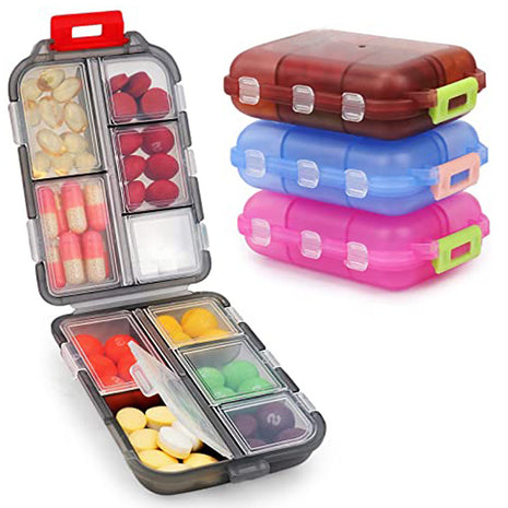 Travel Pill Case – 10-Compartment Vitamin & Medicine Storage Box