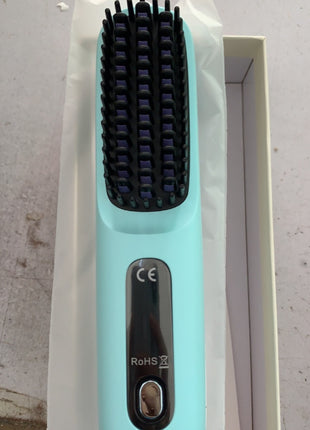 2 In 1 Straight Hair Comb Wireless Hair Straightener Brush Hair Fast Heating Portable Hot Curler USB Charging