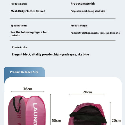 FoldEase™ Pop-Up Mesh Laundry Basket