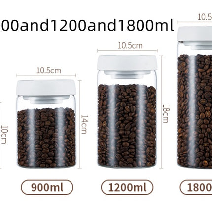 Glass Storage Jar for Coffee and Nuts Vacuum Sealed