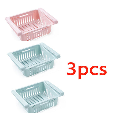 Refrigerator Storage Basket Stretchable Multifunction Kitchen Refrigerat