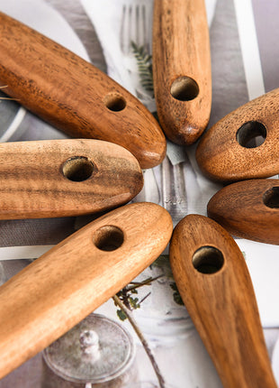 Teak Natural Wood Tableware Spoon Ladle Turner Rice Colander Soup Skimmer Cooking Tool Sets Spoon Scoop Kitchen Tools Gadgets