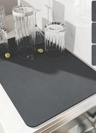 Skin Drain Pad Rubber Dish Drying Mat Super Absorbent Drainer Mats Tableware Bottle Rugs Kitchen Dinnerware Placemat