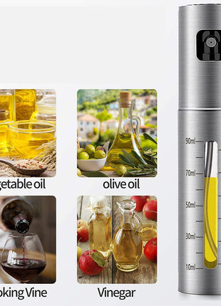 Stainless Steel Oil Spray Bottle – Press Pump Cooking & BBQ Gadget