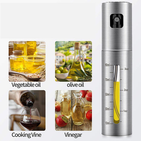 Stainless Steel Oil Spray Bottle – Press Pump Cooking & BBQ Gadget