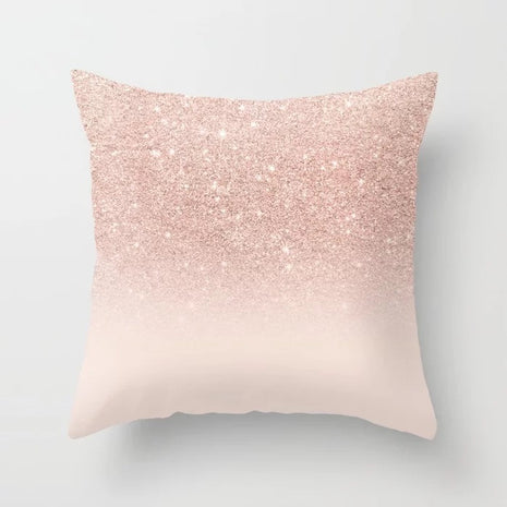 Rose Gold Geometric & Quote Cushion Cover – Peach Skin Pillowcase