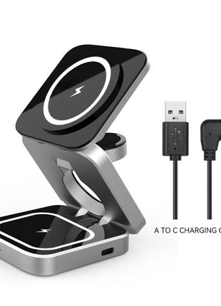Magnetic 3-in-1 Wireless Charging Station – Foldable Charger