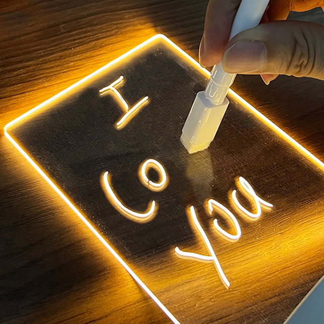 LED Message Board Night Light with USB and Pen