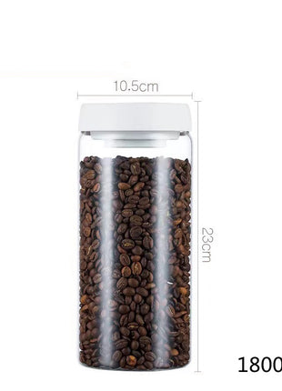 Vacuum Sealed Jug Set Black Coffee Beans Glass Airtight Canister Kitchen Food Grains Candy Keep Good Storage Jar Set Kitchen Gadgets