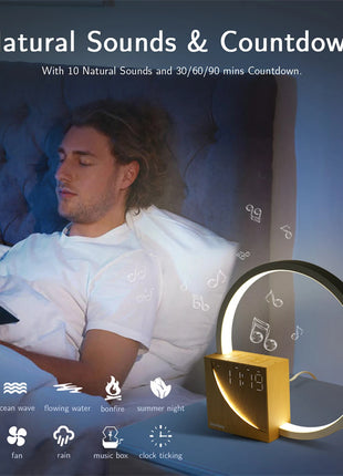Bedside Lamp Touch Table Lamp With Natural Sounds, Desk Lamp With Alarm Clock, Touch Control 3 Levels Brightness Home Decor