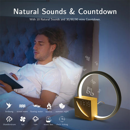 Touch Bedside Lamp with Natural Sounds & Alarm Clock