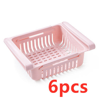 Refrigerator Storage Basket Stretchable Multifunction Kitchen Refrigerat