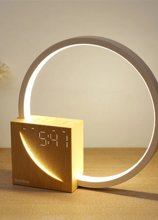 Bedside Lamp Touch Table Lamp With Natural Sounds, Desk Lamp With Alarm Clock, Touch Control 3 Levels Brightness Home Decor