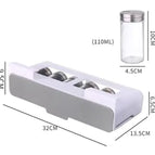 Set with 6 glass bottles