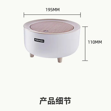 Creative Nordic Style Wooden Pattern Trash Can with Lid