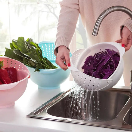 Draining Basket and Vegetable Washing Bowl Set