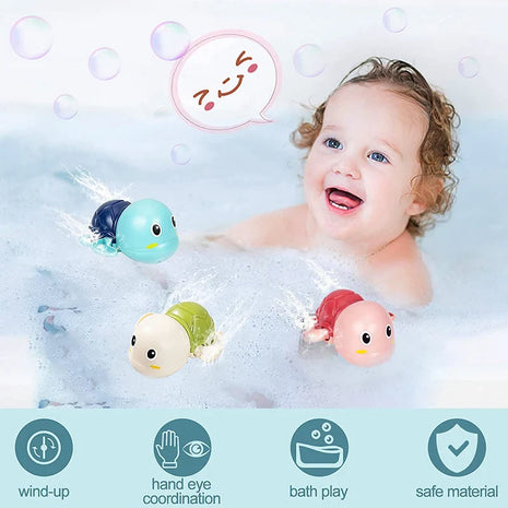 Baby Bath Toys – Wind-Up Whale &amp; Turtle Swimming Set