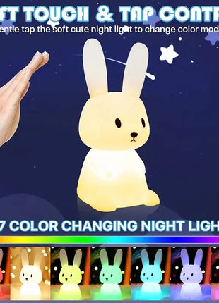 Cute Rabbit Touch Sensor LED Night Light