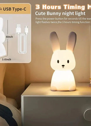 Cute Rabbit Touch Sensor LED Night Light