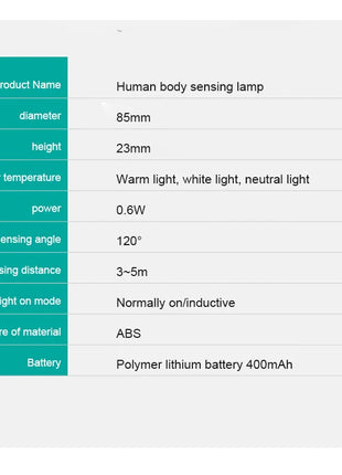 USB Rechargeable PIR Motion Sensor LED Night Light
