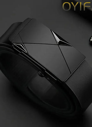 Men's Genuine Leather Belt - Automatic Ratchet Buckle
