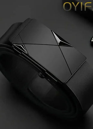 Men's Genuine Leather Belt - Automatic Ratchet Buckle