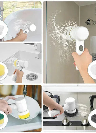 Rechargeable ergonomic handle Electric Spin Scrubber