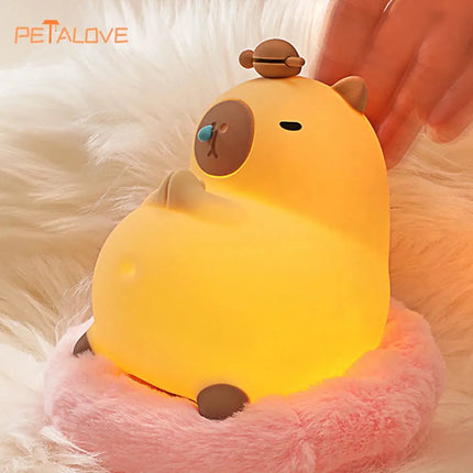 Capybara LED Night Light Alarm Clock — Soft Glow Bedside Light