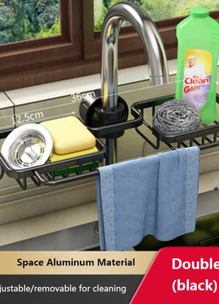 Luxury Space Aluminum Sink Organizer Rack
