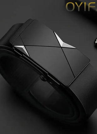 Men's Genuine Leather Belt - Automatic Ratchet Buckle