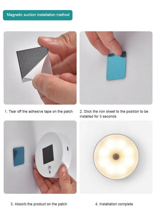 USB Rechargeable PIR Motion Sensor LED Night Light