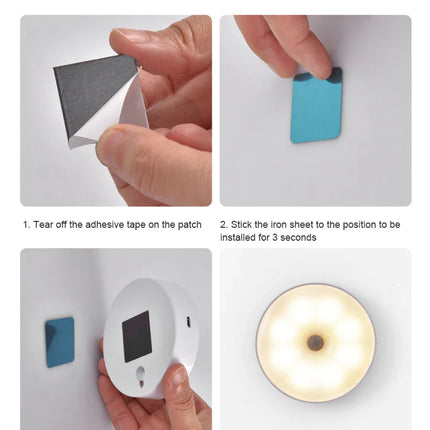 USB Rechargeable PIR Motion Sensor LED Night Light — Soft Glow Bed