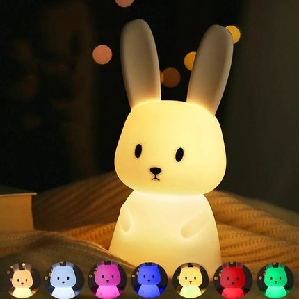 Cute Rabbit Touch Sensor LED Night Light — Soft Glow Bedside Light