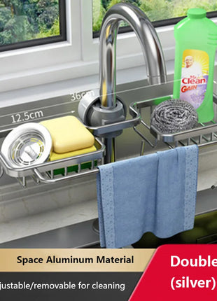 Luxury Space Aluminum Sink Organizer Rack
