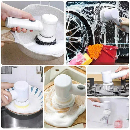 Rechargeable ergonomic handle Electric Spin Scrubber — Easy-Clean